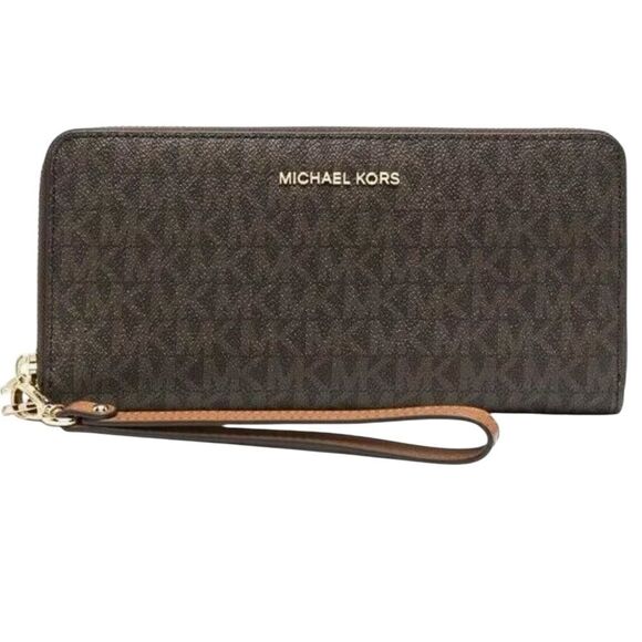 MICHAEL KORS JET SET TRAVEL WALLET IN BROWN - Picture 4 of 8
